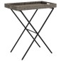 vidaXL Tabletttisch Klappbar Grau 65x40x75 cm Poly Rattan vidaXL Tabletttisch Klappbar Grau 65x40x75 cm Poly Rattan