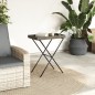 vidaXL Tabletttisch Klappbar Grau 65x40x75 cm Poly Rattan vidaXL Tabletttisch Klappbar Grau 65x40x75 cm Poly Rattan