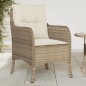 vidaXL Gartenstühle mit Kissen 2 Stk. Beige Poly Rattan vidaXL Gartenstühle mit Kissen 2 Stk. Beige Poly Rattan