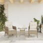 vidaXL Gartenstühle mit Kissen 2 Stk. Beige Poly Rattan vidaXL Gartenstühle mit Kissen 2 Stk. Beige Poly Rattan