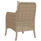 vidaXL Gartenstühle mit Kissen 2 Stk. Beige Poly Rattan vidaXL Gartenstühle mit Kissen 2 Stk. Beige Poly Rattan
