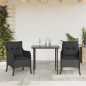 vidaXL 3-tlg. Garten-Essgruppe mit Kissen Schwarz Poly Rattan vidaXL 3-tlg. Garten-Essgruppe mit Kissen Schwarz Poly Rattan