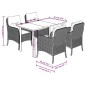 vidaXL 5-tlg. Garten-Essgruppe mit Kissen Braun Poly Rattan vidaXL 5-tlg. Garten-Essgruppe mit Kissen Braun Poly Rattan