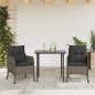 vidaXL 3-tlg. Garten-Essgruppe mit Kissen Grau Poly Rattan vidaXL 3-tlg. Garten-Essgruppe mit Kissen Grau Poly Rattan