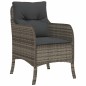 vidaXL 3-tlg. Garten-Essgruppe mit Kissen Grau Poly Rattan vidaXL 3-tlg. Garten-Essgruppe mit Kissen Grau Poly Rattan