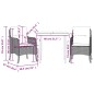 vidaXL 3-tlg. Garten-Essgruppe mit Kissen Grau Poly Rattan vidaXL 3-tlg. Garten-Essgruppe mit Kissen Grau Poly Rattan