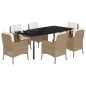 vidaXL 7-tlg. Garten-Essgruppe mit Kissen Beige Poly Rattan vidaXL 7-tlg. Garten-Essgruppe mit Kissen Beige Poly Rattan