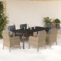 vidaXL 7-tlg. Garten-Essgruppe mit Kissen Beige Poly Rattan vidaXL 7-tlg. Garten-Essgruppe mit Kissen Beige Poly Rattan