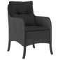 vidaXL 5-tlg. Garten-Essgruppe mit Kissen Schwarz Poly Rattan vidaXL 5-tlg. Garten-Essgruppe mit Kissen Schwarz Poly Rattan