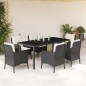 vidaXL 7-tlg. Garten-Essgruppe mit Kissen Schwarz Poly Rattan vidaXL 7-tlg. Garten-Essgruppe mit Kissen Schwarz Poly Rattan