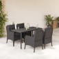vidaXL 5-tlg. Garten-Essgruppe mit Kissen Schwarz Poly Rattan vidaXL 5-tlg. Garten-Essgruppe mit Kissen Schwarz Poly Rattan