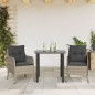 vidaXL 3-tlg. Garten-Essgruppe mit Kissen Hellgrau Poly Rattan vidaXL 3-tlg. Garten-Essgruppe mit Kissen Hellgrau Poly Rattan
