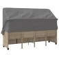 vidaXL Sonnenliege mit Dach und Kissen Beige Poly Rattan vidaXL Sonnenliege mit Dach und Kissen Beige Poly Rattan