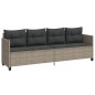 vidaXL Sonnenliege mit Kissen Hellgrau Poly Rattan vidaXL Sonnenliege mit Kissen Hellgrau Poly Rattan