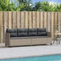 vidaXL Sonnenliege mit Kissen Hellgrau Poly Rattan vidaXL Sonnenliege mit Kissen Hellgrau Poly Rattan