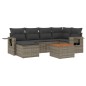 vidaXL 7-tlg. Garten-Sofagarnitur mit Kissen Grau Poly Rattan vidaXL 7-tlg. Garten-Sofagarnitur mit Kissen Grau Poly Rattan