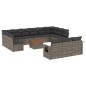 vidaXL 14-tlg. Garten-Sofagarnitur mit Kissen Grau Poly Rattan vidaXL 14-tlg. Garten-Sofagarnitur mit Kissen Grau Poly Rattan