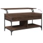 vidaXL Couchtisch Braun Eichen-Optik 100x50x50 cm Holzwerkstoff Metall