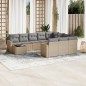 vidaXL 11-tlg. Garten-Sofagarnitur mit Kissen Beige Poly Rattan vidaXL 11-tlg. Garten-Sofagarnitur mit Kissen Beige Poly Rattan
