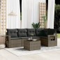 vidaXL 6-tlg. Garten-Sofagarnitur mit Kissen Grau Poly Rattan vidaXL 6-tlg. Garten-Sofagarnitur mit Kissen Grau Poly Rattan