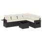 vidaXL 7-tlg. Garten-Sofagarnitur mit Kissen Schwarz Poly Rattan vidaXL 7-tlg. Garten-Sofagarnitur mit Kissen Schwarz Poly Rattan