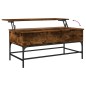 vidaXL Couchtisch Räuchereiche 100x50x45 cm Holzwerkstoff und Metall vidaXL Couchtisch Räuchereiche 100x50x45 cm Holzwerkstoff und Metall