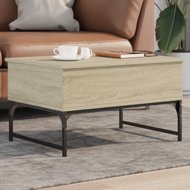 vidaXL Couchtisch Sonoma-Eiche 70x50x40 cm Holzwerkstoff und Metall vidaXL Couchtisch Sonoma-Eiche 70x50x40 cm Holzwerkstoff und Metall