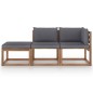 3-tlg. Garten-Lounge-Set aus Paletten mit Kissen Kiefernholz 3-tlg. Garten-Lounge-Set aus Paletten mit Kissen Kiefernholz