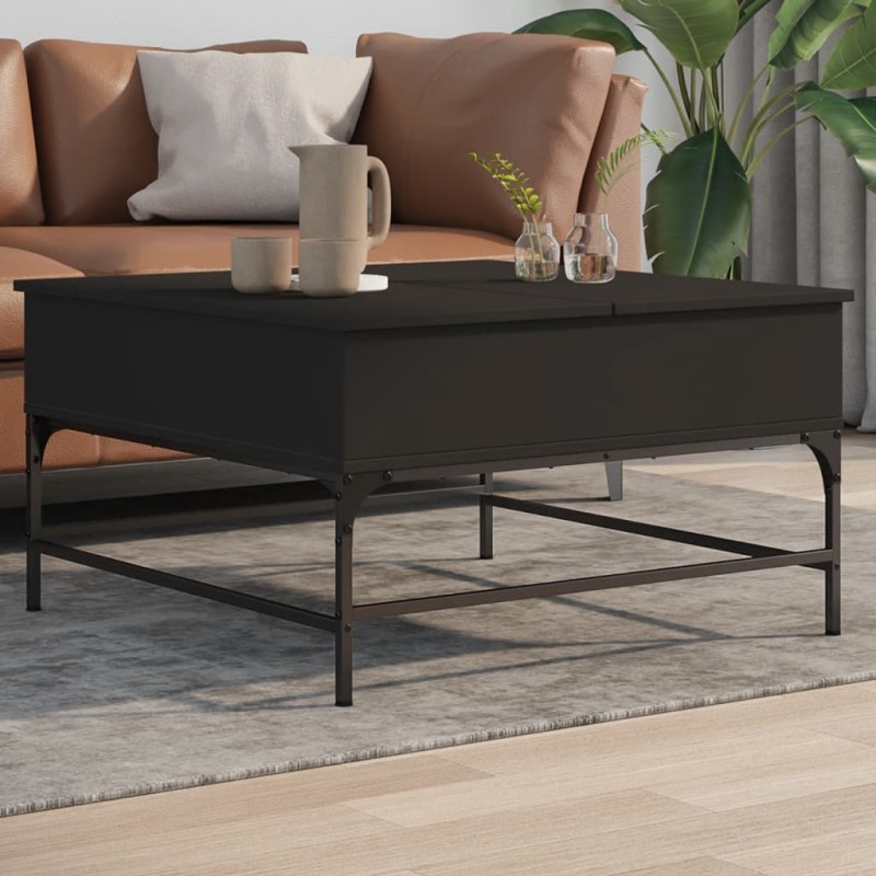 vidaXL Couchtisch Schwarz 80x80x45 cm Holzwerkstoff und Metall vidaXL Couchtisch Schwarz 80x80x45 cm Holzwerkstoff und Metall