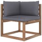 3-tlg. Garten-Lounge-Set aus Paletten mit Kissen Kiefernholz 3-tlg. Garten-Lounge-Set aus Paletten mit Kissen Kiefernholz