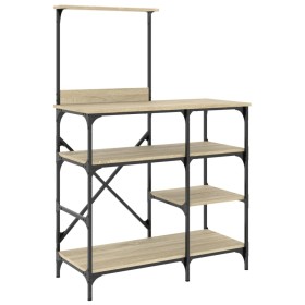 vidaXL Bäckerregal Sonoma-Eiche 90x40x132 cm Holzwerkstoff und Metall