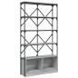 vidaXL Bücherregal Grau Sonoma 100x26x180 cm Holzwerkstoff und Metall vidaXL Bücherregal Grau Sonoma 100x26x180 cm Holzwerkstoff und Metall
