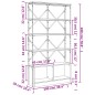vidaXL Bücherregal Grau Sonoma 100x26x180 cm Holzwerkstoff und Metall vidaXL Bücherregal Grau Sonoma 100x26x180 cm Holzwerkstoff und Metall