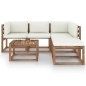 6-tlg. Garten-Lounge-Set aus Paletten mit Kissen Kiefernholz 6-tlg. Garten-Lounge-Set aus Paletten mit Kissen Kiefernholz