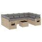 vidaXL 10-tlg. Garten-Sofagarnitur mit Kissen Beige Poly Rattan vidaXL 10-tlg. Garten-Sofagarnitur mit Kissen Beige Poly Rattan