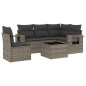 vidaXL 6-tlg. Garten-Sofagarnitur mit Kissen Grau Poly Rattan vidaXL 6-tlg. Garten-Sofagarnitur mit Kissen Grau Poly Rattan