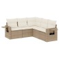 vidaXL 5-tlg. Garten-Sofagarnitur mit Kissen Beige Poly Rattan vidaXL 5-tlg. Garten-Sofagarnitur mit Kissen Beige Poly Rattan