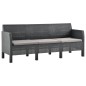 4-tlg. Garten-Lounge-Set mit Kissen PP Rattan Anthrazit 4-tlg. Garten-Lounge-Set mit Kissen PP Rattan Anthrazit