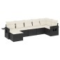 vidaXL 7-tlg. Garten-Sofagarnitur mit Kissen Schwarz Poly Rattan vidaXL 7-tlg. Garten-Sofagarnitur mit Kissen Schwarz Poly Rattan