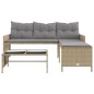 vidaXL Gartensofa in L-Form mit Tisch und Kissen Beige Poly Rattan vidaXL Gartensofa in L-Form mit Tisch und Kissen Beige Poly Rattan