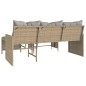 vidaXL Gartensofa in L-Form mit Tisch und Kissen Beige Poly Rattan vidaXL Gartensofa in L-Form mit Tisch und Kissen Beige Poly Rattan