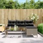 vidaXL Gartensofa in L-Form mit Tisch und Kissen Grau Poly Rattan vidaXL Gartensofa in L-Form mit Tisch und Kissen Grau Poly Rattan