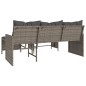 vidaXL Gartensofa in L-Form mit Tisch und Kissen Grau Poly Rattan vidaXL Gartensofa in L-Form mit Tisch und Kissen Grau Poly Rattan