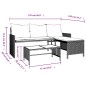 vidaXL Gartensofa in L-Form mit Tisch und Kissen Grau Poly Rattan vidaXL Gartensofa in L-Form mit Tisch und Kissen Grau Poly Rattan