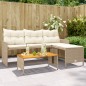 vidaXL Gartensofa in L-Form mit Tisch und Kissen Beige Poly Rattan vidaXL Gartensofa in L-Form mit Tisch und Kissen Beige Poly Rattan