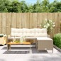 vidaXL Gartensofa in L-Form mit Tisch und Kissen Beige Poly Rattan vidaXL Gartensofa in L-Form mit Tisch und Kissen Beige Poly Rattan