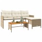 vidaXL Gartensofa in L-Form mit Tisch und Kissen Beige Poly Rattan vidaXL Gartensofa in L-Form mit Tisch und Kissen Beige Poly Rattan