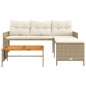 vidaXL Gartensofa in L-Form mit Tisch und Kissen Beige Poly Rattan vidaXL Gartensofa in L-Form mit Tisch und Kissen Beige Poly Rattan