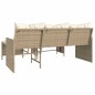 vidaXL Gartensofa in L-Form mit Tisch und Kissen Beige Poly Rattan vidaXL Gartensofa in L-Form mit Tisch und Kissen Beige Poly Rattan