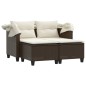vidaXL Gartensofa 2-Sitzer mit Dach und Hockern Braun Poly Rattan vidaXL Gartensofa 2-Sitzer mit Dach und Hockern Braun Poly Rattan